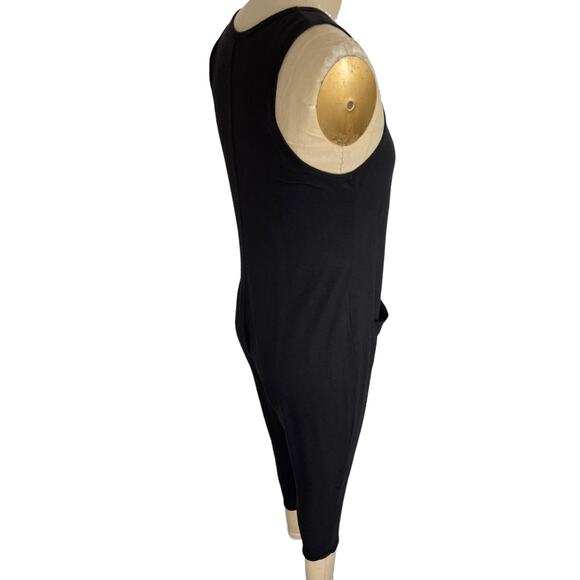 Smash Tees Black Jumpsuit Size Small Sleeveless Pockets Cuffed Hem Soft - Picture 4 of 7